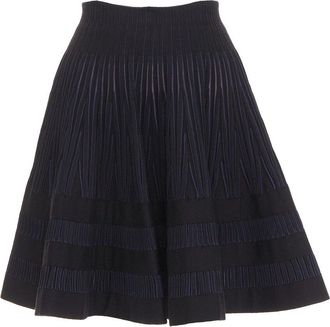 Alaia Ala&iuml;a Wool Silk Blend Flared Knitted Skirt, Size Fr 36 (Authentic Pre-Loved)
