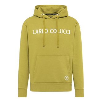 Carlo Colucci Hoodies & sweatvesten, Heren, Groen, M, Corrado Sweathoodie met Borstprint