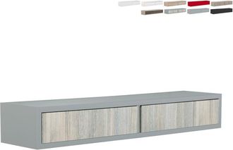 Domino Estante De Pared Con Caj&oacute;n, Mesita De Noche Flotante, Estante De Pared, Gris Piedra, 88,2 X 13,4 X 20 Cm - Domino