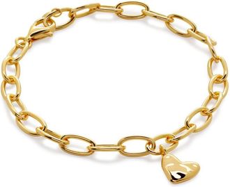 Monica Vinader Bracciale Heart Charm in oro vermeil 18kt