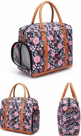 Generic Hospital Visitor Bag Shoe Compartment Multi Wet Dry Pockets Water Resistant (Pink)