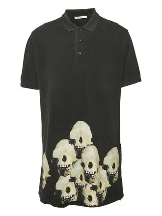 Givenchy Poloshirt met doodskopprint - Zwart