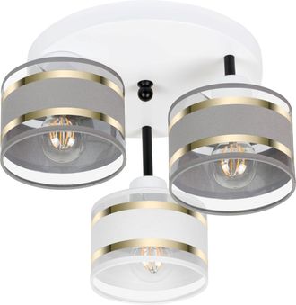OEM L&aacute;mpara De Techo Blanca Con Pantallas, Metal Industrial, 3xe27, Iluminaci&oacute;n Led Moderna Para Sal&oacute;n, Cocina, Dormitorio, Habitaci&oacute;n Infantil, Loft