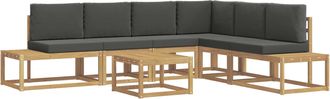 vidaXL Conjunto De Sof&aacute;s De Exterior 5 Pieza Blanco Y Antracita Vidaxl