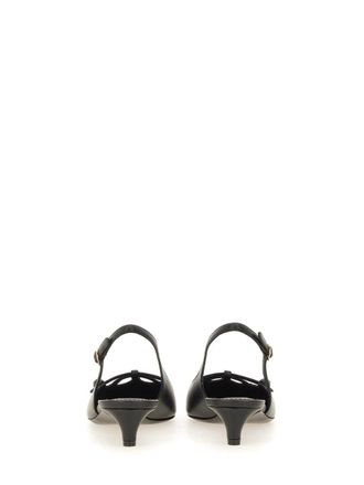 Dolce & Gabbana Tassel Leather Slingback Heel - Black