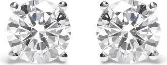 House of Brilliance 14K White Gold 4.00 Cttw Round Brilliant-Cut Lab-Grown Diamond Classic 4-Prong Stud Earrings with Screw Backs (G-H Color. VS1-VS2 Clarity)