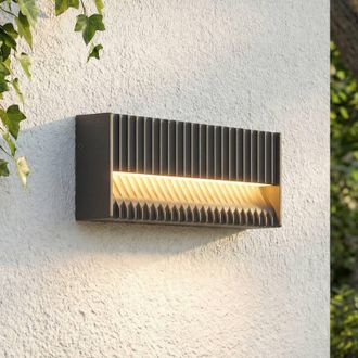 Lucande Lucande L&aacute;mpara De Pared Led Exterior tavion En Negro Aluminio