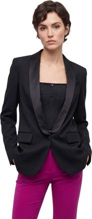 Dsquared2 Black Solid Shawl Lapel Blazer