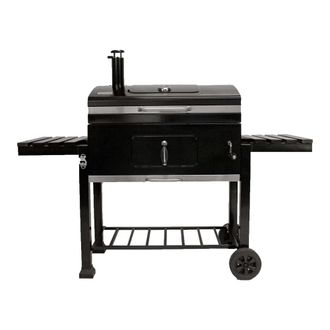 Patton Barbacoa de carb&oacute;n de acero esmaltado negro 77 cm