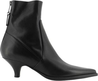 Elena Iachi Thais Enkellaars - Dames - Laarzen met Hak - Zwart - 36 EU - Leer - Schoenen