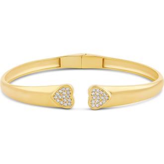 SHYMI Open Pav&eacute; Heart Cuff Bracelet in Gold at Nordstrom