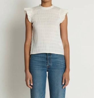 Nation Ltd Ashley Ruffle Tank Top In Porcelain