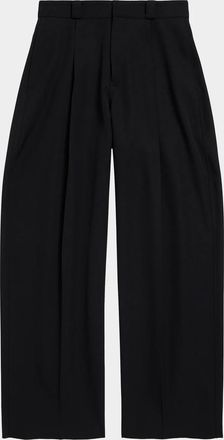 Balenciaga Men & apos;s Barrel-Leg Pleated Trousers