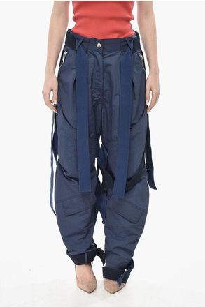 The Attico Nylon Trousers With Tape Details And Ankle Zips size 38
