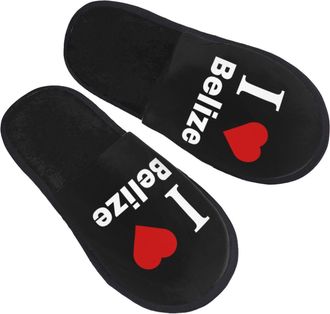 Generic House Shoes I love Belize Warm Womens Slippers Fluffy Lightweight Spa Slippers Family Travel L
