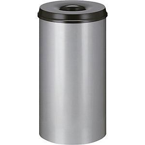 EKO V-part - Papelera Autoextinguible Plateado Y Negro 50 L