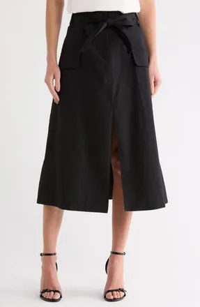 NVLT Tie Waist Cotton Cargo Skirt in Black at Nordstrom Rack, Size X-Small