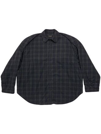 Balenciaga Mens Checked Pattern Flannel Shirt