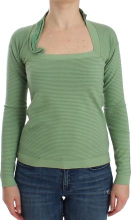 Ermanno Scervino Wool Blend Striped Long Sleeve Womens Sweater