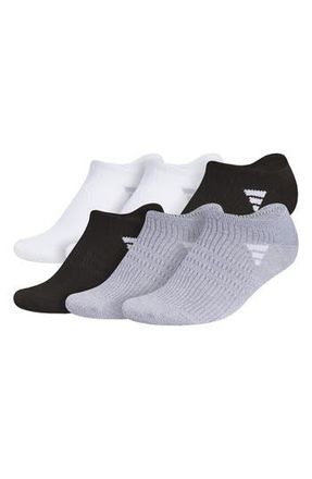 adidas 6-Pack Superlite No Show Performance Socks in White/Black/Grey at Nordstrom Rack