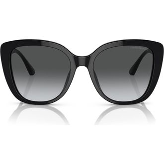 Emporio Armani 54mm Butterfly Sunglasses in Black /Polar Grey Gradient at Nordstrom