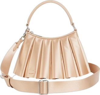 Lacoste Lenglen Satin Handtas - Dames - Tassen - Beige - Maat: ONE Size Satijn