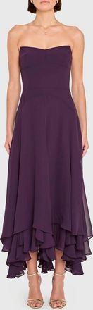 Amanda Uprichard Montery Strapless Dress In Black Cherry