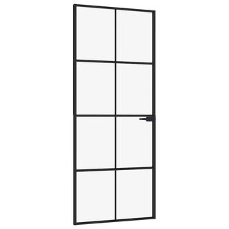 Berkfield Home Interior Door Black 83x201.5 cm Tempered Glass&Aluminium
