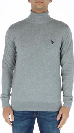 U.S.Polo Association Turtleneck Trui Klassieke Pasvorm - Heren - Coltruien - Grijs - 2XL - Katoen - Truien & Vesten