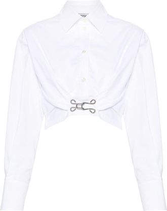 Moschino poplin cropped shirt - women - Cotton - 42 - White