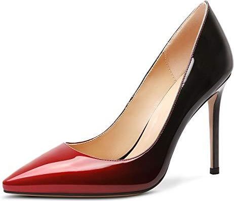 Escarpins The Kooples Rouge Foncé Velours - Taille 39 - Talon Compensé 11 Cm - Occasion