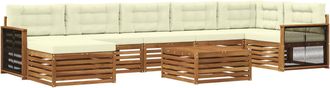 vidaXL Conjunto De Sof&aacute;s De Exterior 8 Uds. Natural Y Crema Vidaxl