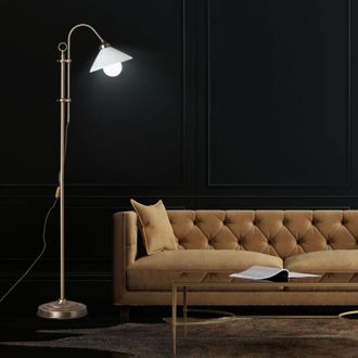 Globo Lighting Lampada da terra ad arco a led interruttore regolabile in altezza lampada da terra in ottone antico illuminazione antica vintage