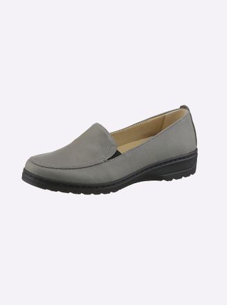 Casual Looks Slipper CASUAL LOOKS, Damen, Gr. 36, grau (hellgrau), Glattleder, Schuhe Slipper