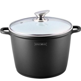 AC-D&eacute;co Royalty Line Rl-ad24m: Cazuela Revestida De M&aacute;rmol Con Tapa De Vidrio - 24 Cm