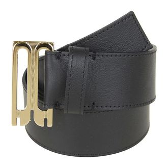 Victoria Beckham Belts, female, Black, Size: 90 CM Calf Leather Belt