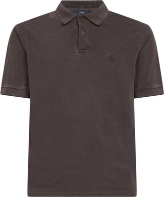 Herno Polo shirt met logo-borduursel - Heren - Polos - Bruin - 3XL - Katoen - Tops