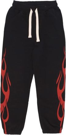Vision Of Super Flames Print Trainingsbroek - Heren - Sweatpants - Zwart - XS - Katoen - Broeken
