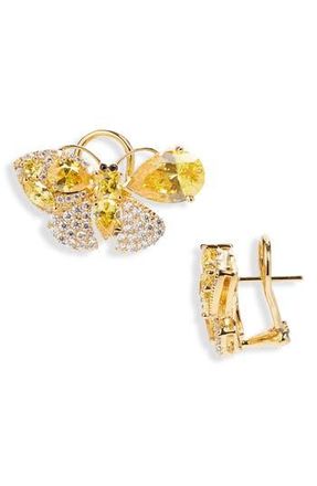 Judith Leiber Crystal Butterfly Earrings in Yellow at Nordstrom Rack