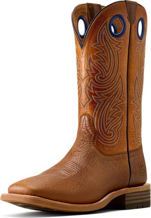 Ariat Mens Highland Toughstock Wide Square Toe Western Boots in Cottage Brown Marigold, D Medium Width, Size 10.5, by Ariat