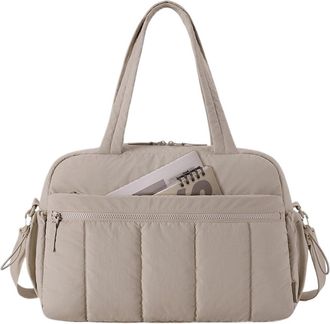 Generic Travel Duffel Bag Lightweight Tote Sport Shoulder Gym Luggage,Compatible For Women Weekender with Waterproof Multi Pocket(Khaki)