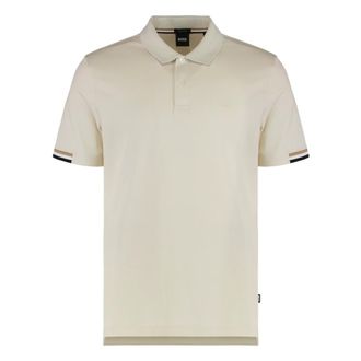 HUGO BOSS Polo Shirts, male, Beige, M, Cotton Polo