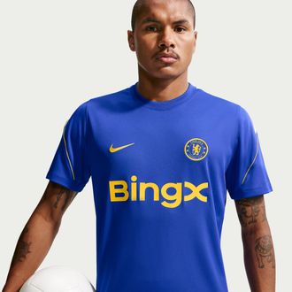 Nike Chelsea FC Strike Nike Mens Soccer Dri-FIT Short-Sleeve Top in Blue | II2325-453