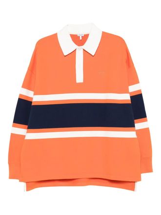 Loewe long-sleeve polo shirt - men - Cotton - M - Orange