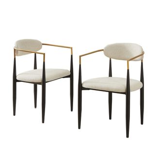 Urban Meuble Lote 2 sillas de comedor retro, tela beige