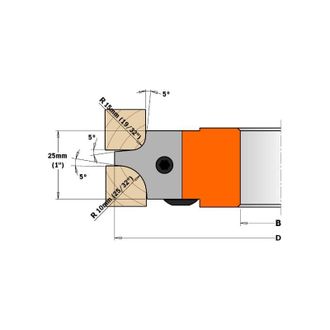 CMT 695.003.03 Coppia Coltelli Raggio Concavo Hw R=3/6 (25x24,8x2)