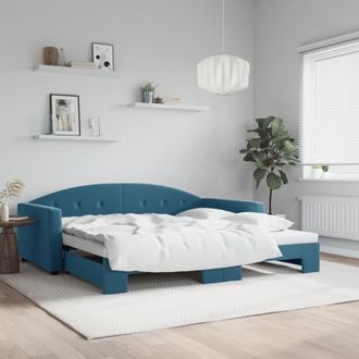 vidaXL Sof&aacute; Cama Nido Terciopelo Azul 100x200 Cm Vidaxl