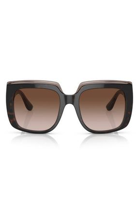 Dolce & Gabbana 54mm Gradient Square Sunglasses in Transparent Brown at Nordstrom