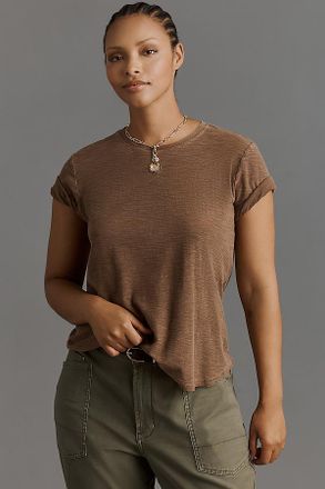 Pilcro The Bennie Cotton Slub Crew-Neck Slim Tee by Pilcro