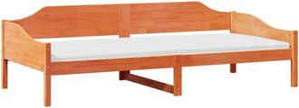 vidaXL Cama Sin Colch&oacute;n Madera Maciza Pino Marr&oacute;n Cera 80x200 Cm Vidaxl